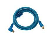 Unique Bargains TV Video Color Male to Male Coaxial RF Aerial Cable Teal Blue