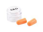 Unique Bargains 2 Pcs Orange Sponge Swimming Earplug Protector w Plastic Case