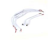 5 Pairs DC 5.5 x 2.1mm Male Female Plug CCTV Camera Power Cable White