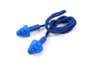 Unique Bargains Water Sports Swim Swimming Silicone Ear Plugs Stretchy String w Case Blue 22