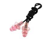 Pink Silicone Swim Swimming Training Ear Plugs Waterproof Black Rubber String