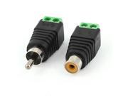 CCTV Camera RCA Male Female Plug to Screw Terminal Connectors Adapters Pair