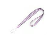 Unique Bargains Check Print Flat Lanyard Neck Strap Purple for Phone ID Badge Holder