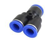 Unique Bargains 12mm to 10mm One Touch Y Union Quick Fitting Instant Connector Blue Black