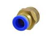 Unique Bargains Blue Plastic End Male Threaded Pneumatic One Touch Quick Fittings