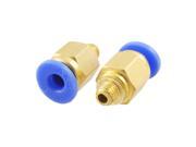 Unique Bargains 2pcs Male Thread 4mm x 4.8mm Quick Adapter Pneumatic Fittings