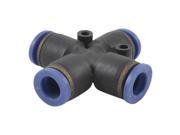 Unique Bargains Black 8mm 4 Way Splitter Push in Connector Pneumatic Fittings