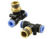 Unique Bargains 2x Pneumatic 1 4 Thread 6mm T Joint One Touch Quick Fittings