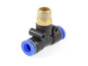 Unique Bargains Pneumatic Piping 3 Way 8mm x 1 4 PT Male Thread T Shape Quick Coupling Fitting