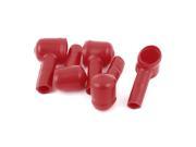 5Pcs Smoking Pipe Shape PVC Battery Terminal Insulating Covers Red 13mmx7mm