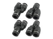 Unique Bargains Air Compressor 8mm to 8mm Push in Hose 3 Ways Air Quick Fitting Connector 4Pcs