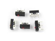5 Pieces NO NC Subminiature Micro Limit Switch w Red Push Button