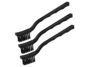 Plstic Grip Anti Static Brush Cleaning Tool Solid Black 3 Pcs