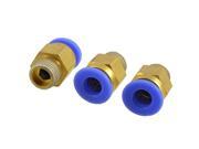 Unique Bargains 3 x 1 8 Thread One Touch Push In Pneumatic Fast Adapters for 6mm Tubing