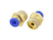 Unique Bargains 1 4 Male Thread to 4mm OD Tube Push In Quick Fittings 2pcs