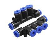Unique Bargains 2x Pneumatic 5 Way 4mm Push In Quick Fittings Piping Adapter