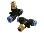 Unique Bargains 2x Pneumatic 1 8 Thread 4mm T Joint One Touch Quick Fittings