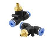 2pcs Pneumatic 5mm Thread 4mm T Joint One Touch Quick Fittings
