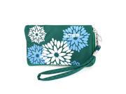 Green Flower Pattern Purse Bag Holder for Mobile Phone Keys Mp3 Mp4