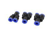Unique Bargains 3 Pcs 10mm to 10mm Y Design Tube Piping Push In Quick Fittings