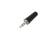 Unique Bargains Black Silver Tone 3.5mm Stereo Male Plug Connector Adapter for 5mm Audio Cable