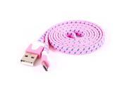 Unique Bargains Pink USB 2.0 Type A Male to Micro USB Male Data Transfer Cable 1M 3ft