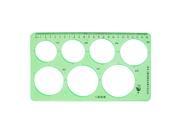 Unique Bargains Teacher Light Green Plastic Circle Learning Measuring Template Ruler