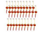 30 Pcs Holiday Festival Red Tassel Gold Tone Chinese Lantern Hanging Decoration