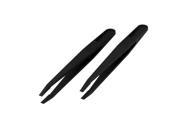Unique Bargains 4.5 Long Flat Tip Black Plastic Anti static Tweezers Pair
