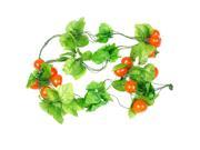 7.9Ft Long Artificial Orange Red Tomatoes Fruit Green Leaf Hanging Vine 5 Pcs