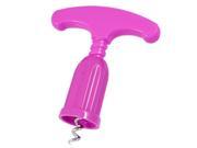 Unique Bargains Fuchsia Plastic Handle Red Wine Bottle Corkscrew Opener