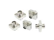 Unique Bargains 5 x Silver Tone Metal FC Female to Female Connector Adapter