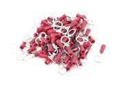 Unique Bargains 100 Pcs PVC Electric Insulated Ring Crimp Terminals Connector AWG 22 16 Red