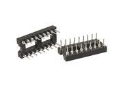 Unique Bargains 2 Pcs Double Row DIP IC Adaptor Solder Type Socket 18 Pin