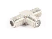 Unique Bargains F Type Female 3 Ways Joiner Adapters Silver Tone for Antenna Cables