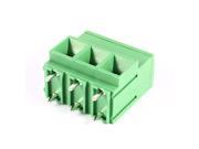 Green 3 Position 12mm Pitch PCB Mount Screw Terminal Block 10A 300V