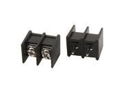 9.5mm Pitch 2 Poles Screw Terminal Blocks Black 20A 5 Pcs