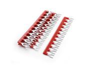 Unique Bargains 400V 10A 12 Postions Pre Insulated Terminal Strip Jumper Red 5Pcs
