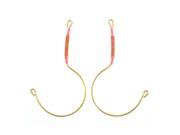 Bedroom J Shaped Mosquito Net Curtain Drapery Hook Hangers Gold Tone Pair