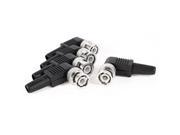 5 Pcs Silver Tone Black BNC Male Plug Right Angle Connectors