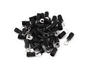 Unique Bargains 50 Pcs 5.5 5S Insulated Wire Connector Ring Crimp Terminal Black 12 10AWG