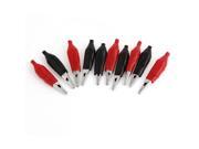 Unique Bargains 10 Pcs Black Red Insulated Electrical Testing Probe Alligator Test Clips