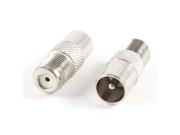 Unique Bargains 2 Pcs F Type Female Plug to TV PAL Male Coaxial Coax RF Connector Adapter