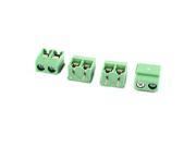 Unique Bargains 4 x Green 8A 300V 2P 2 Pin Screw Terminal Block Connector 5mm Pitch