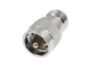 Coaxial RF Silver Tone UHF Jack to N Adapter Connector