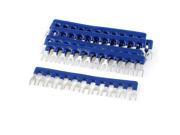 Unique Bargains 400V 10A TB2512 12P Fork Type Pre Insulated Terminal Block Strip Blue 8pcs