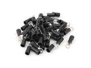 Unique Bargains 50 Pcs 3.5 5S Insulated Wire Connector Ring Crimp Terminal Black 14 12AWG