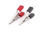 Unique Bargains 2 Pcs Black Red Nonslip Grip Insulated Test Lead Crocodile Alligator Clip