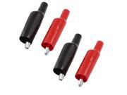 Unique Bargains Unique Bargains 12x Plastic Insulating Cover Test Probe Alligator Clips Black Red 50mm