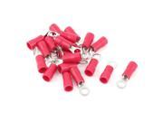 Unique Bargains 20 Pcs 3.5 5S Insulated Wire Connector Ring Crimp Terminal Red 14 12AWG
